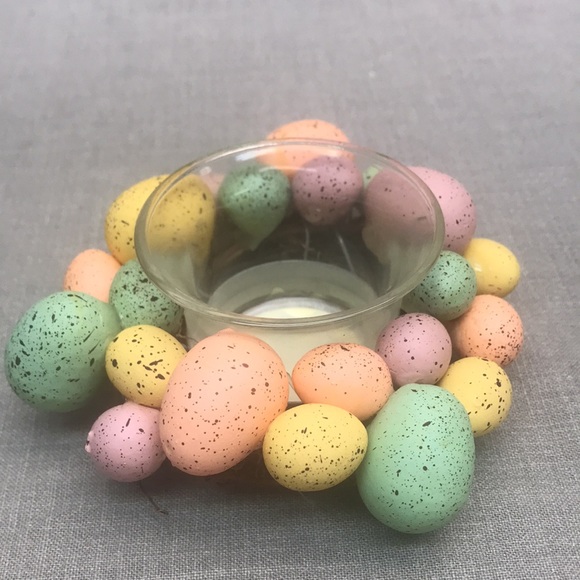 Cracker Barrel Tealight candle holder Easter nest eggs - Picture 1 of 7